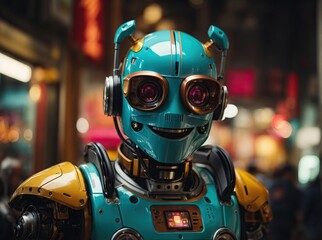 Happy Cyborg Roboto Smiling