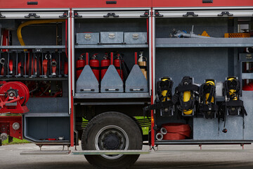 In this captivating scene, a state-of-the-art firetruck, equipped with advanced rescue technology,...
