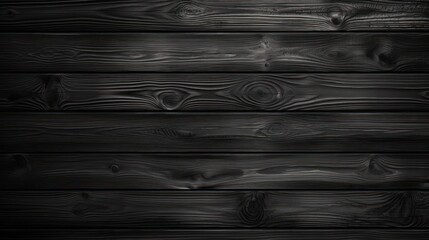 Black black wood background with a realistic texture, dark grey wooden plank with a detailed texture backdrop