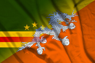 Cape Verde and Bhutan political flag transborder relations  CPV