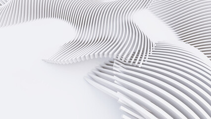 Abstract Curved Shapes. White Circular Background.
