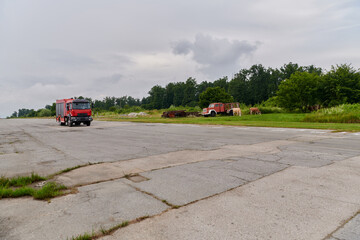 In this captivating scene, a state-of-the-art firetruck, equipped with advanced rescue technology,...