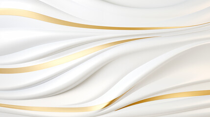 Abstract white wavy background with streaks of gold color. Textured backdrop. Elegant white modern...