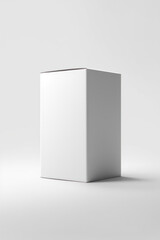 cardboard rectangular packaging box mockup, on a light background. Generative AI