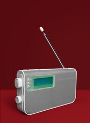 vintage radio Retro broadcast on background.