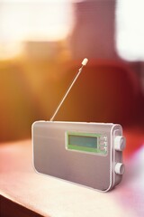 vintage radio Retro broadcast on background.