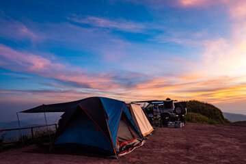 Beautiful morning landscape Pha Hua Sing viewpoint at Phu Thap Buek,Phetchabun thailand