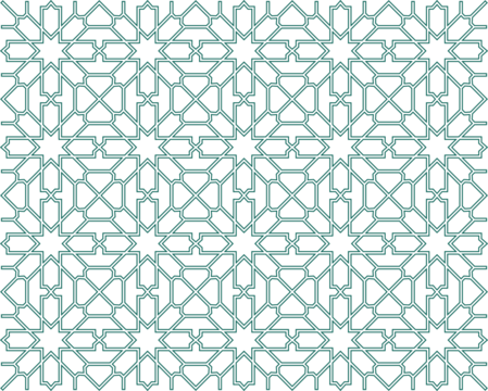 Seamless islamic pattern. Geometric outline texture on transparent background. Beautiful arabic element design.  