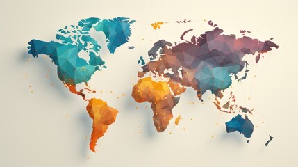 colorful and abstract representation of the world map