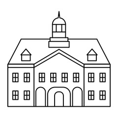 Buildings and civilization icon design with line style