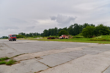 In this captivating scene, a state-of-the-art firetruck, equipped with advanced rescue technology,...