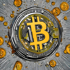Fototapeta na wymiar bitcoin fictional coin