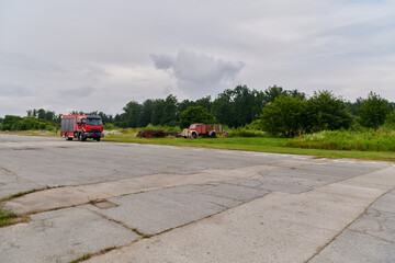 In this captivating scene, a state-of-the-art firetruck, equipped with advanced rescue technology,...