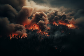Ecological crisis, wildfires ravaging the earth, serious social issues