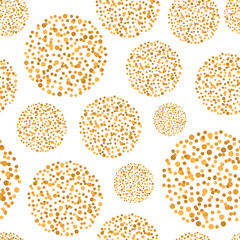 Vector seamless festive pattern with golden balls on a transparent background