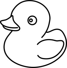 Baby Rubber Duck Drawing Doodle Vector Illustration