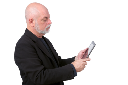 adult man using cell phone communication technology use "S3niorLife"