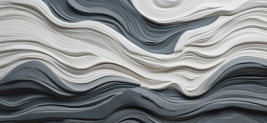 Textured Stone Waves Abstract Background. Generative ai