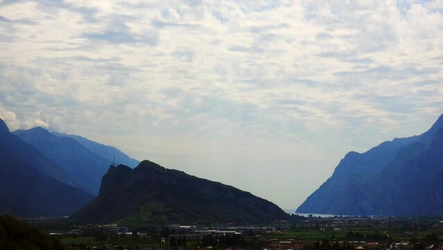 Timelapse video of mount Brione near Torbole and Riva del Garda seen from Arco, Lago di Garda, Italy