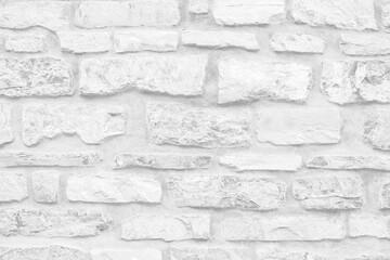 Abstract stone background - old weathered brick ancient wall, horizontal grunge white background,...