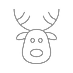 One line design silhouette of deer.hand drawn minimalism style.vector illustration