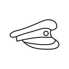 police cap icon ,flat liner simple illustrationn on white background..eps