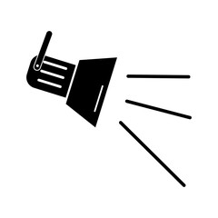 studio spotlight icon. Cinema element icon flat sign vector illustration on white background..eps