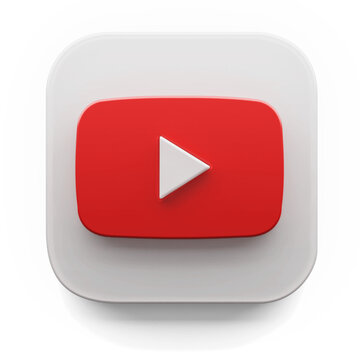 youtube account app logo in big sur style 3d render icon design concept element isolated transparent background