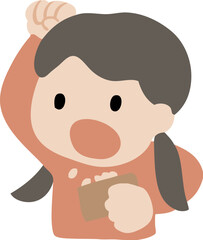 豆まきをする女の子のベクターイラスト