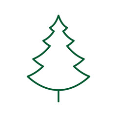 Continuous one line drawing of Christmas tree with star, garland and decorations. Hand drawn Christmas tree isolated on white background. Linear style. Vector illustration