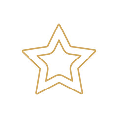 One line continuous star vector. Abstract linear icon. Minimal illustration. Hand drawn silhouette, graphic design, print, banner, card, poster, sign, symbol, logo, Christmas ornament, holiday decor.