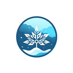 winter theme logo mark simple high quality Ai generative 