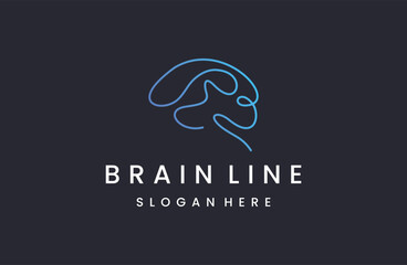 Brain Logo design vector template  Generate idea .