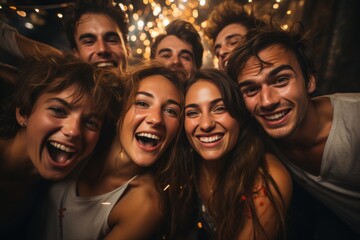 Fototapeta premium Friends are celebrating at a New Year's Eve party.