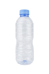 water plastic bottle isolated on white background. 350 milliliter drinking bottle.