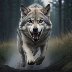 wolf's attack, Realistic images of wild animal attacks