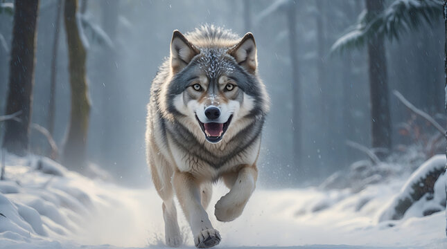 wolf's attack, Realistic images of wild animal attacks