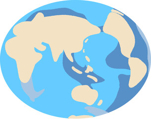 楕円形であらわした地球または世界　イラスト素材
