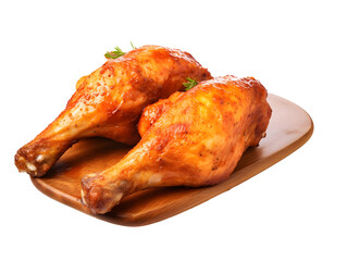 Perfectly Roasted Golden-Brown Chicken Drumsticks Isolated PNG