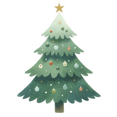 Fototapeta premium Watercolor Christmas tree isolated