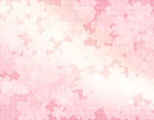 桜の花びらの和柄背景イラスト ピンクのグラデーション背景