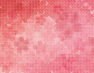 桜の花びらの和柄背景イラスト ピンクのグラデーション背景 - obrazy, fototapety, plakaty