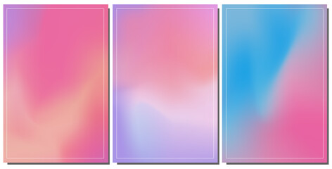 Fototapeta premium set soft cute mesh Gradient. pink, purple