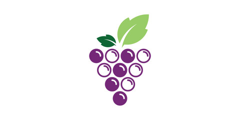 minimalist grape logo design, symbol, icon, vector.