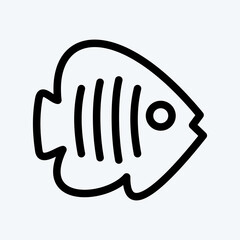 Icon Tropical Fish. suitable for seafood symbol. line style. simple design editable. design template vector. simple illustration