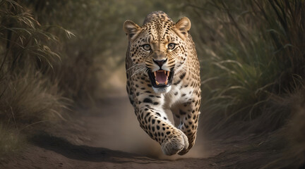 leopard's attack, Realistic images of wild animal attacks