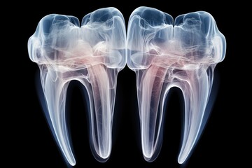 Dental tooth anatomy x-ray . Cross section of human tooth with infographics created with Generative AI - obrazy, fototapety, plakaty