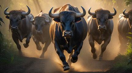 Bull's attack, Realistic images of wild animal attacks