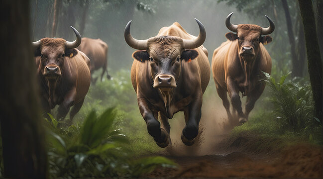 Bull's attack, Realistic images of wild animal attacks
