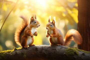 Golden Morning Light Squirrels